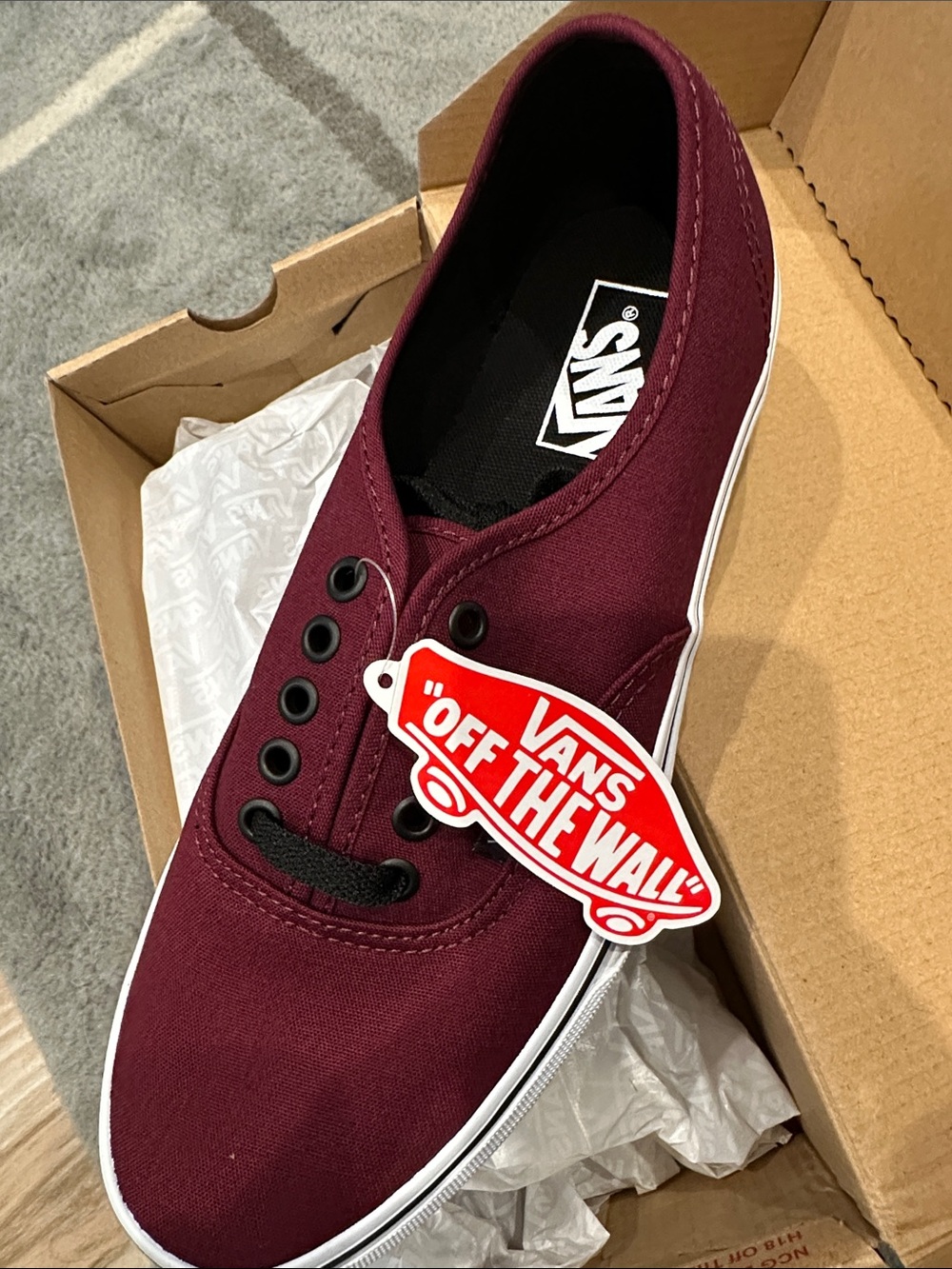 Vans Authentic Canvas Sneaker - Maroon/White